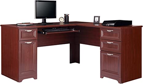 Realspace Magellan 59"W L-Shape Corner Desk 475958 - Classic Cherry Like New