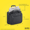 SOLO NEW YORK ROLLING CASE WHEELS ROLLER LAPTOP BAG, 17.3" COMPUTER - BLACK - Brand New