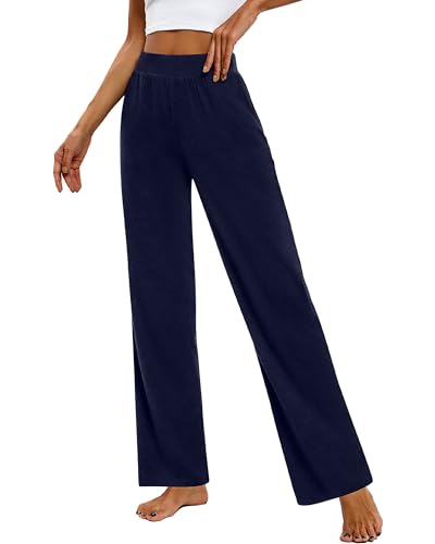 HUUKEAY 3 PACK WOMEN'S LOUNGE PANTS BLACK, NAVY BLUE, WINE RED XL - Brand New