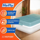 Hefty 40 Quart Hi-Rise Storage Bin Lid Stackable Plastic 6 Pack Smoke Blue - Brand New