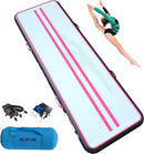 ALIFUN Inflatable Tumbling Track Mat 16 ft Length 4 In Thick 3.3ft - BLACK/PINK - Like New