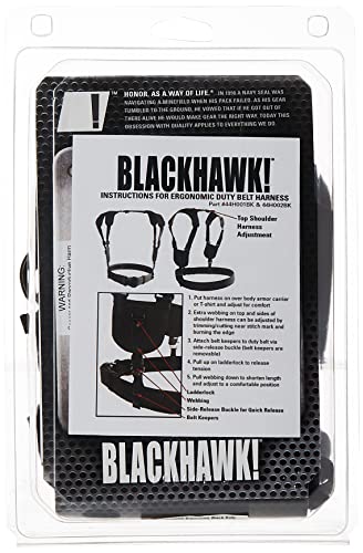 BLACKHAWK ERGONOMIC BLACK DUTY BELT HARNESS SM/MD - BLACK - Like New