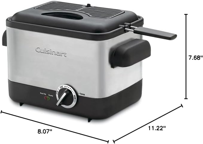 Cuisinart CDF-100 Stainless Steel Deep Fryer, 1.1 Quart - BLACK/SILVER - Like New