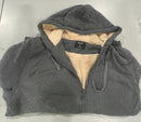 EURO JOY MEN'S SWEATER WITH FULL ZIP INLINED FUR - SIZE: MEN 2XL - CHARCOAL - Brand New