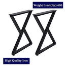 TIEOU METAL DESK LEGS HEAVY DUTY INDUSTRIAL Z SHAPE DIY TABLE LEG - BLACK - Like New