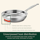 CUISINART 10-INCH OPEN SKILLET, STAINLESS STEEL SKILLET LARGE KITCHEN PAN - Like New