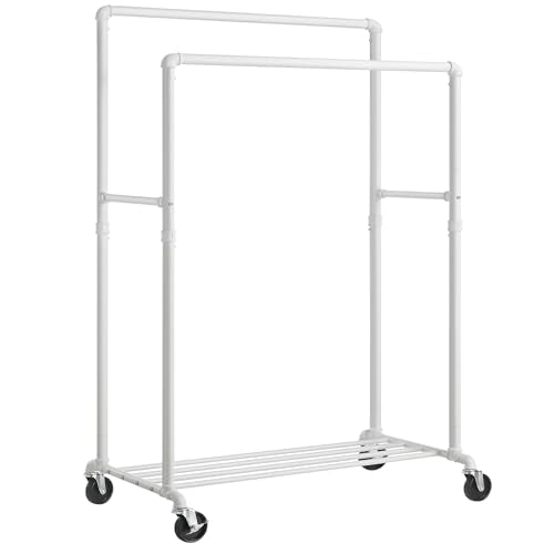 SONGMICS Heavy-Duty Clothes Rack, Double-Rod Clothing Rack for Hanging Clothes - Like New