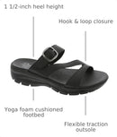 163427 Skechers Women's EASY GOING - SLIDE ON, Casual Sandal, Size 9, Black - Brand New