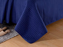 B01HHHGDVS Navy Solid Color Quilt 86"L-86"W 2 Shams 20"L-26"W (inner 19"-25") - Brand New