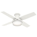 Hunter Fan Dempsey Low Profile Ceiling Fans with Lights and Remote - White - Like New