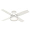 Hunter Fan Dempsey Low Profile Ceiling Fans with Lights and Remote - White Like New