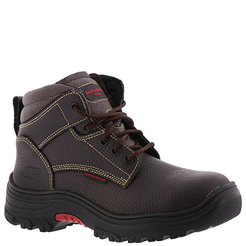 SKECHERS MEN'S BURGIN-TARLAC INDUSTRIAL BOOT, WIDE WIDTH - SIZE 12W - BROWN - Brand New