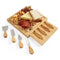 YIBIDYS CHEESE BOARD SET Charcuterie Board Set Bamboo Cheese Plate 4PC - Brown Like New