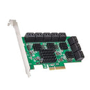 SYBA 16 PORT SATA III PCIE 3.0 X4 NON-RAID EXPANSION CARD QUAD ASM1064 - GREEN Like New