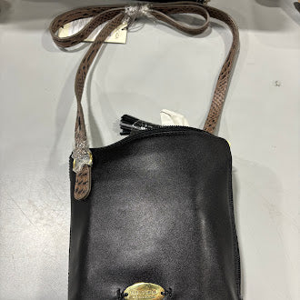 ISLE LOCADA BY HIDESIGN WOMEN'S TRAVEL LEATHER - BLACK/BROWN STRAP BLACK DOTS - Brand New