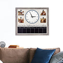 NC Rustic Picture Clock and Chalkboard Memos Wooden Wall-Decorate 25×20.5×1.4 - Brand New