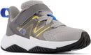 YTRAVGY2 New Balance Kids' Rave Run V2 Hook Loop Running Shoe GREY/YELLOW 13.5 Like New