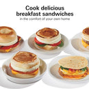 Hamilton Beach Dual Breakfast Sandwich Maker Egg Cooker RIng Timer - Silver - Like New