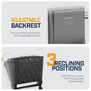 ALPCOUR FOLDING RECLINING STADIUM SEATS WITH BACK SUPPORT FOR BLEACHERS - BLACK - Like New