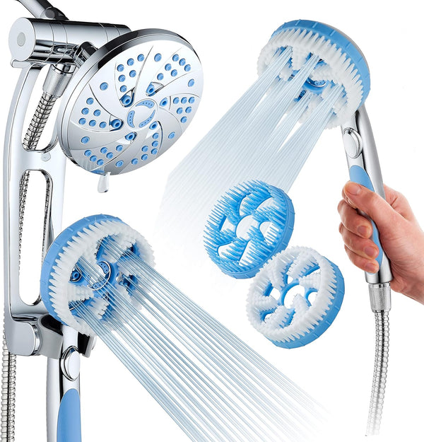 AQUACARE HIGH PRESSURE 6-IN-1 76-MODE 3-WAY COMBO SHOWERHEAD - ALL-CHROME Like New