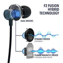 HELM F2 PLANAR MAGNETIC DUAL DRIVER WIRED HIFI IN-EAR HEADPHONES - BLACK - Like New