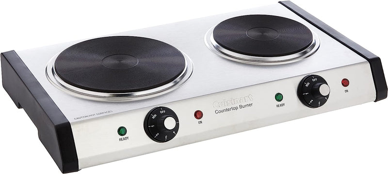 Cuisinart Cast-Iron Double Burner CB-60P1 - Silver - Like New