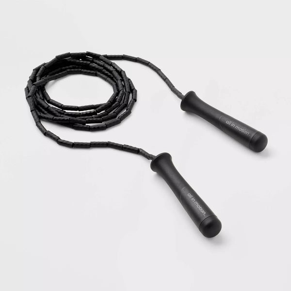 ALL IN MOTION 1.6" SEGMENTED JUMP ROPE, 9FT LENGTH - BLACK - Brand New
