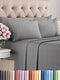 CGK UNLIMITED KING 6 PIECE HOTEL SLEEPS 1 FLAT 1 FITTED 4 PILLOWCASES - GREY - Like New