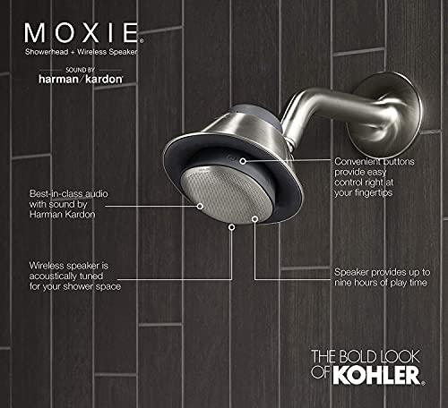 KOHLER MOXIE SHOWERHEAD AND WATERBLUETOOTH SPEAKER, 1.75 GPM - CHROME - Like New
