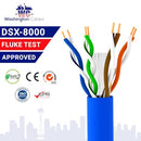 Cat6 Ethernet Cable 1000ft Plenum UTP 550MHz 23AWG 4Pair 10GB - Blue - Brand New