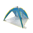 BLISS HAMMOCKS POP-UP BEACH TENT W/CARRY BAG FOR EASY TRAVEL - BLUE AND YELLOW - Like New