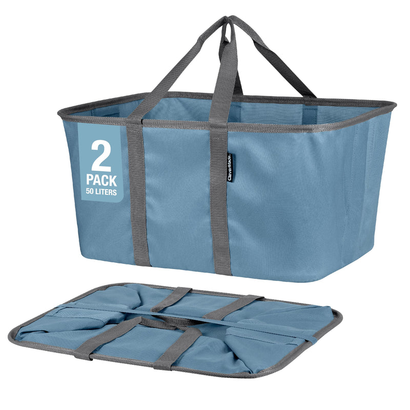 CleverMade Collapsible Laundry Tote, Denim/Charcoal 2PK (7076-4220-05032PK) - Like New