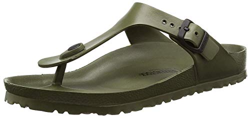 0128221 BIRKENSTOCK WOMENS GIZEH EVA SANDALS, SIZE:8-8.5 (39 M EU) - KHAKI - Like New