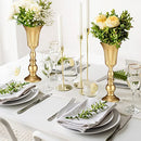 20 Pieces Wedding Flower Trumpet Vases Gold Metal Centerpieces Tall Vases - Brand New