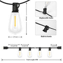 Brightever Outdoor String Lights 150FT, Patio Lights with 75+2 Dimmable ST38 - Like New