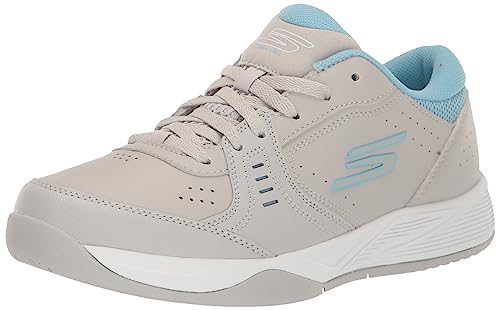 SKECHERS WOMEN'S VIPER COURT SMASH ATHLETIC PICKLEBALL SHOE SIZE 9.5 GRAY/BLUE - Like New