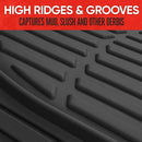MOTOR TREND FLEXTOUGH FLOOR MATS DEEP DISH ALL WEATHER MATS FOR CARS - BLACK - Like New
