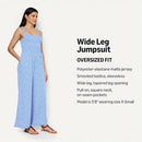 AMAZON ESSENTIALS WOMEN'S JUMPSUIT 2XL - BLUE BEIGE DITSY FLOWER - Brand New