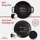 CUISINEL CAST IRON DUTCH OVEN 5-QUART DUTCH OVEN - BLACK - Like New