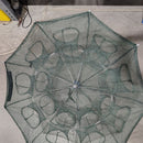GOTURE COLLAPSIBLE FOLDED CRAB TRAP FISHING NET - GREEN - Like New