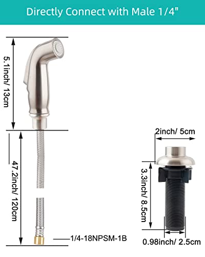 HYGIE RINSE UNIVERSAL KITCHEN SINK SPRAY ATTACHMENT/HOSE/HOLDER - Nickeled - Like New