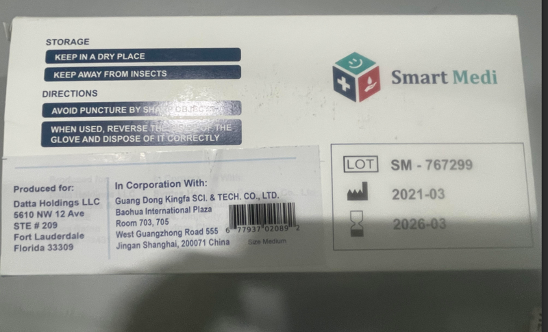 SMART MEDI NITRILE EXAM GLOVES, 100 PCS- MEDIUM - BLUE - Brand New