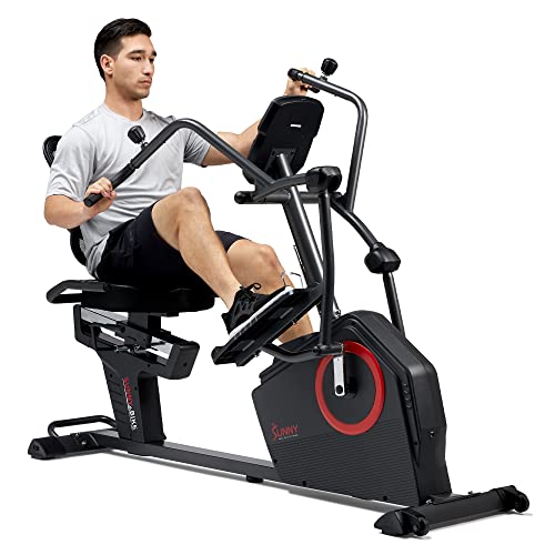SUNNY HEALTH FITNESS MAGNETIC RECUMBENT EXERCISE BIKE SF-RBE4886SMART - BLACK - Like New