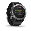 GARMIN FENIX 6 PREMIUM MULTISPORT GPS WATCH 010-02158-00 - SILVER/BLACK BAND Like New