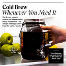 Willow & Everett Cold Brew Coffee & Iced-Tea Maker Pitcher, 2 L - Like New