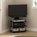 FURINNO TURN-N-TUBE EASY ASSEMBLY 4-TIER PETITE ENTERTAINMENT / TV STAND - GREY - Like New