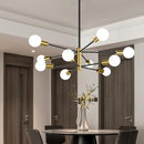 BESLOWE 10-LIGHT MODERN SPUTNIK CHANDELIER, JP2034.10BKGD - BLACK & GOLD - Like New