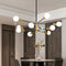 BESLOWE 10-LIGHT MODERN SPUTNIK CHANDELIER, JP2034.10BKGD - BLACK & GOLD - Like New