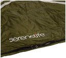 SereneLife Double Sleeping Bag with Two Pillows - Green/Gray - Like New