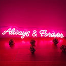 Neon Sign Always and Forever-Personalized Home LED Neon Light Signs B09VGM66P7 - Like New